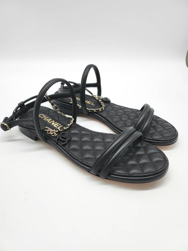 Strap Sandals Quilted Chain Black G40020 - CHANEL - BALAAN 3