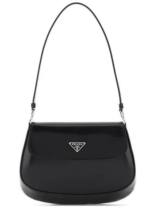 Cleo Brushed Flap Shoulder Bag Black - PRADA - BALAAN 2