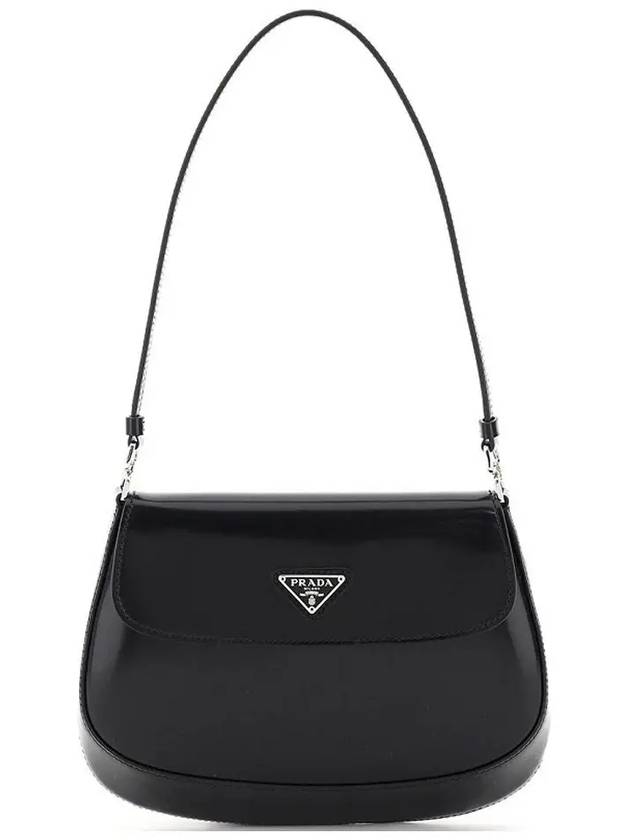 Cleo Brushed Flap Shoulder Bag Black - PRADA - BALAAN 3