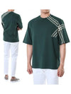 Men's Cotton Check Short Sleeve T-Shirt Green - BURBERRY - BALAAN 2