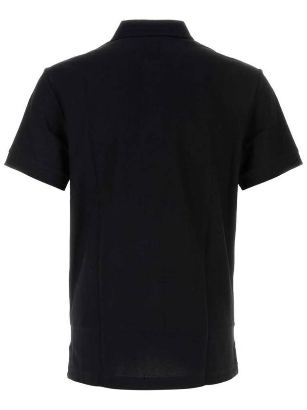 Men's Embroidered Logo Cotton Polo Shirt Black - BURBERRY - BALAAN 3