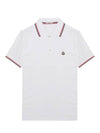 Stripe Trimming Logo Short Sleeve Polo Shirt White - MONCLER - BALAAN 2