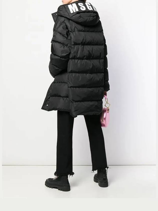 Logo Hooded Down Padding Black - MSGM - BALAAN 5