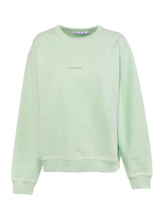 Studios Women's Stamp Logo Sweatshirt Pastel Green - ACNE STUDIOS - BALAAN.