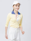 Cool Tetched Open Neck Light Yellow Shirt Collar Knit DO3222PO31 - DOYOUKNOWMC GOLF WEAR - BALAAN 1