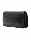 Intrecciato Chain Leather Mini Cross Bag Black - BOTTEGA VENETA - BALAAN 3