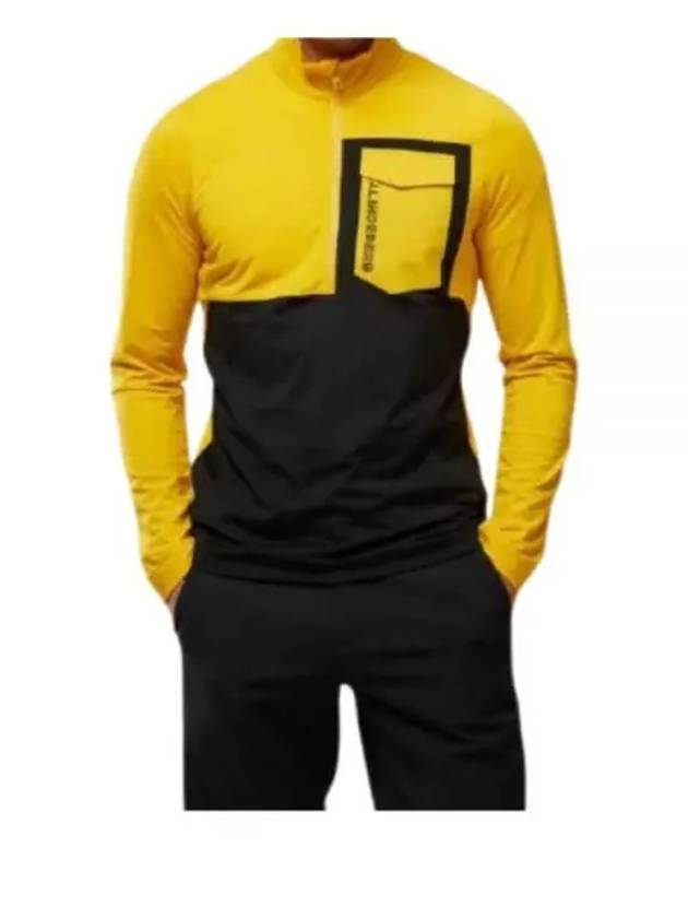 Men's Methis Half Zip Mid Layer Long Sleeve T-Shirt Daylily - J.LINDEBERG - BALAAN 2