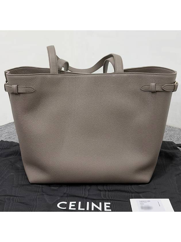 Cabas Anais Cuir Grain Calfskin Shoulder Bag Pebble - CELINE - BALAAN 4