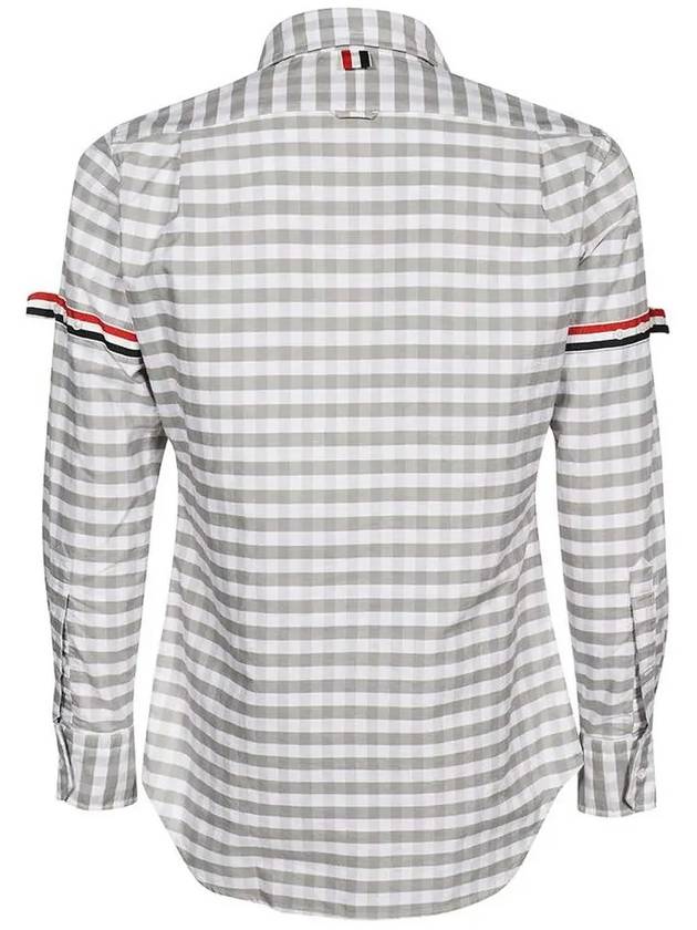 Men's Check Oxford Long Sleeve Shirt Grey - THOM BROWNE - BALAAN 4