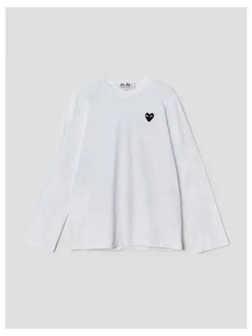 Unisex Black Heart Waffen Long Sleeve T Shirt White Domestic Product GM0024080273675 - COMME DES GARCONS PLAY - BALAAN 1