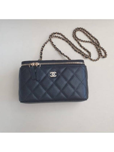 Caviar Vanity Bag Rectangular Invoice Square Cosmetic Case Black AP1341 - CHANEL - BALAAN 1