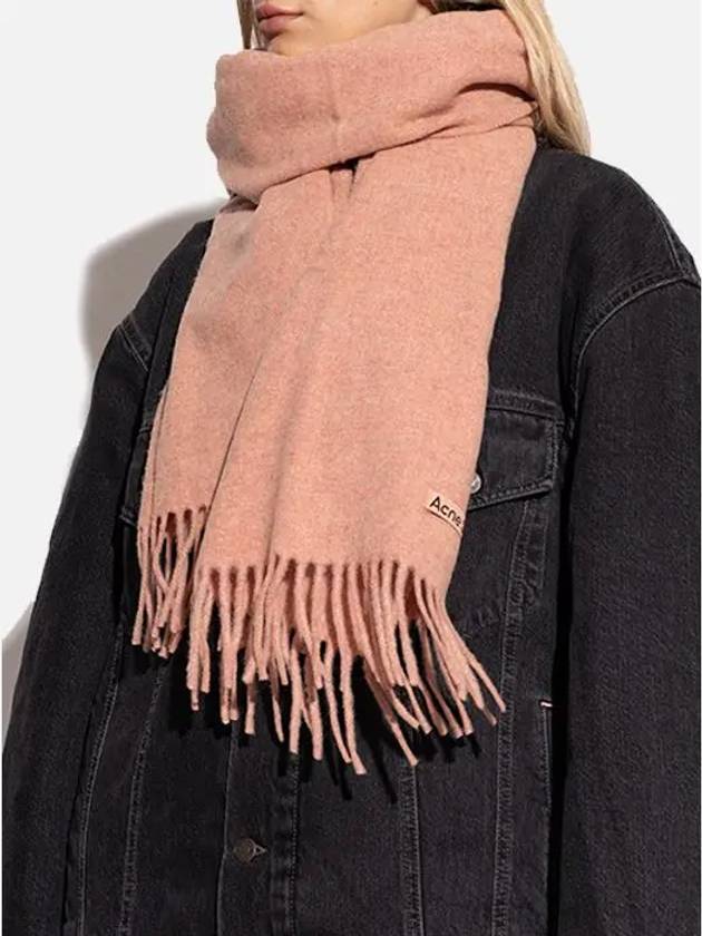 Wool Fringe Scarf Rose Melange - ACNE STUDIOS - BALAAN 4