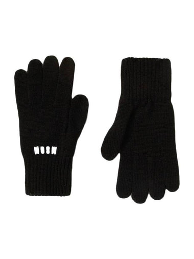 Embroidered Logo Gloves Black - MSGM - BALAAN 1