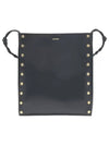 Tangle Rivet Leather Shoulder Bag Black - JIL SANDER - BALAAN 2