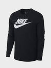 Sportswear Icon Futura Long Sleeve T-Shirt Black - NIKE - BALAAN 3