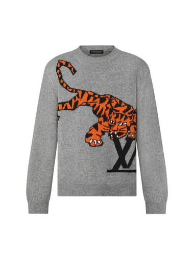 L LV Men s Tiger Intarsia Logo Knit Sweater T Shirt - LOUIS VUITTON - BALAAN 1