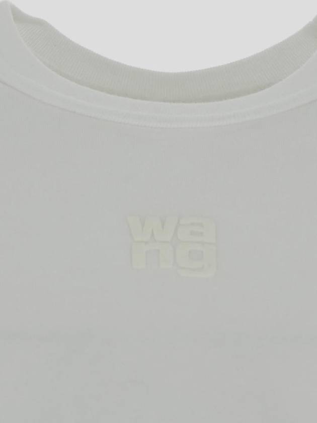 Logo Cotton Short Sleeve T-Shirt White - ALEXANDER WANG - BALAAN 4