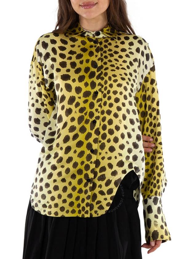 The Attico Long Sleeve Cheetah-Print Shirt, Brand Size 38 (US Size 4) - THE ATTICO - BALAAN 3