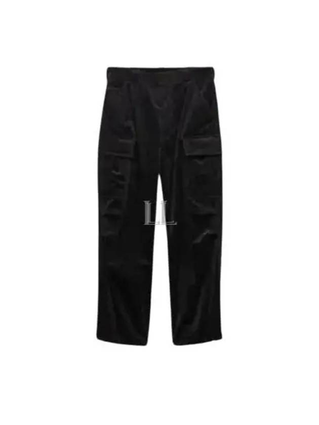 Cargo Pocket Corduroy Straight Pants Black - PRADA - BALAAN 2