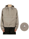 Front Pocket Hooded Windbreaker Light Taupe - AMI - BALAAN 1