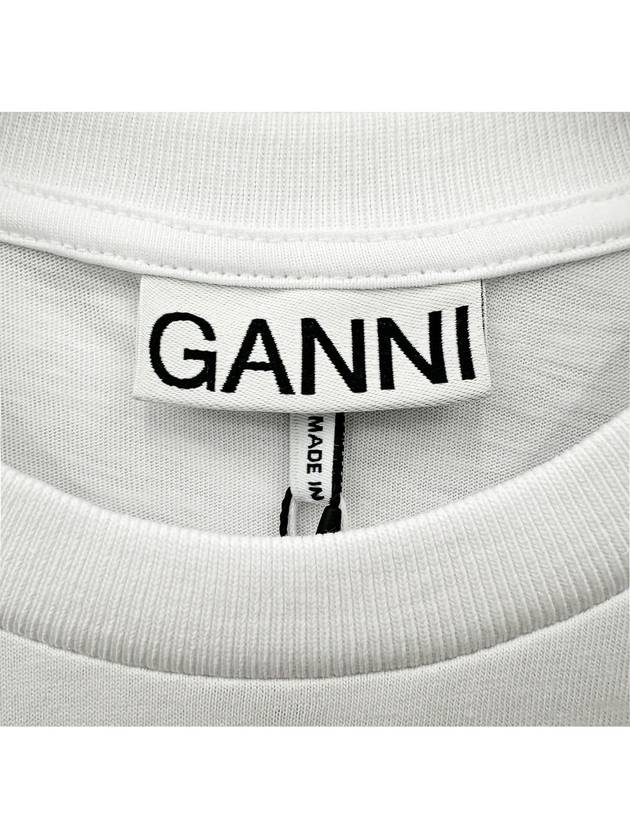 Basic Jersey Banana Relaxed Short Sleeve T-Shirt White - GANNI - BALAAN 7