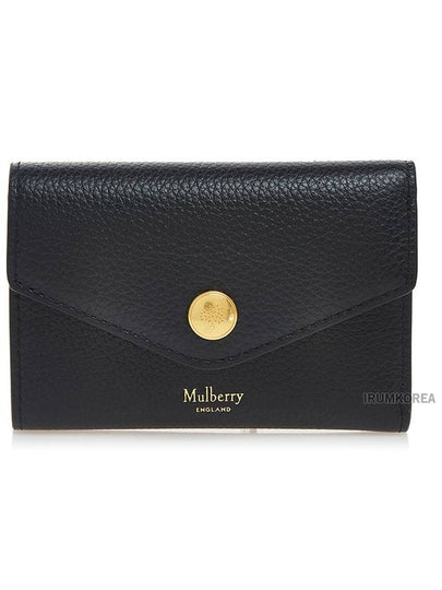 Folded Grain Leather Multi Card Wallet Black - MULBERRY - BALAAN 2