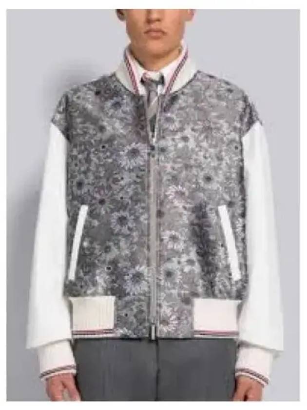 Floral Scuba Jacquard Jacker Grey - THOM BROWNE - BALAAN 2