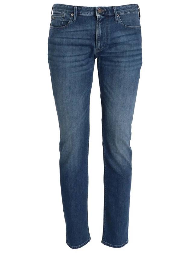 Men's Slim Fit Twill Melange Comfort Denim Jeans Blue - EMPORIO ARMANI - BALAAN 1