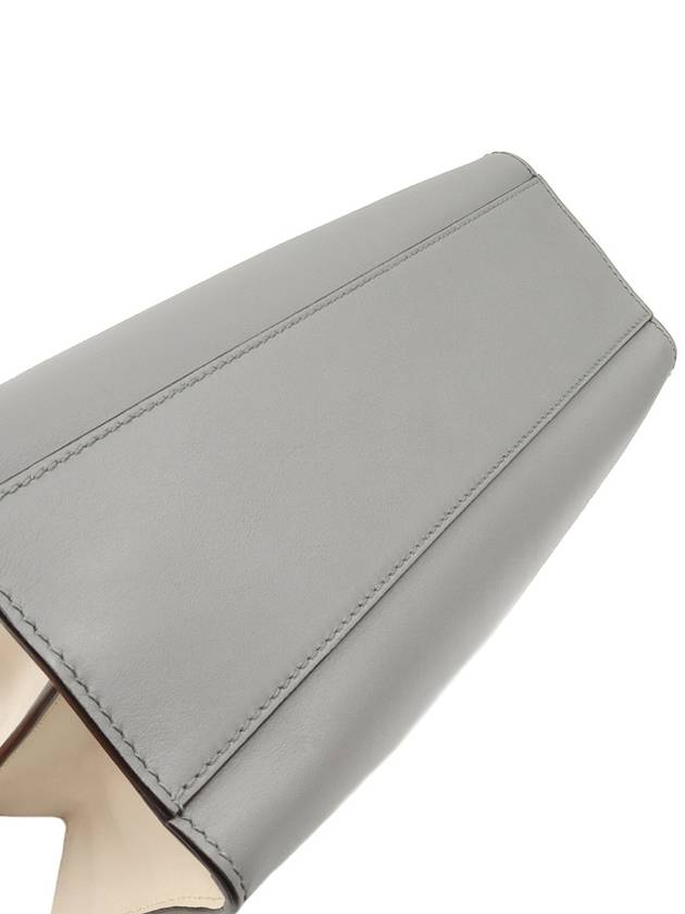 Gray Ivory Leather Gold Plated Bamboo Top Handle Small 2WAY - GUCCI - BALAAN 4