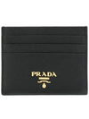 Metal Logo Saffiano Card Wallet Black - PRADA - BALAAN 2