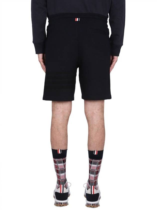 Seersucker Loopback 4-Bar Sweat Shorts Navy - THOM BROWNE - BALAAN 5