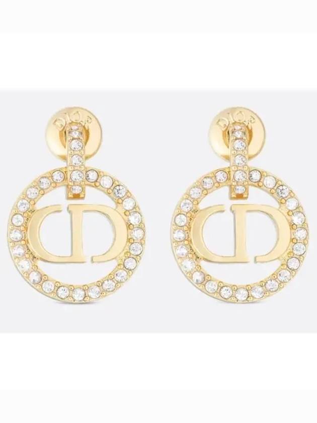 Petit CD Crystal Earrings Gold - DIOR - BALAAN 2