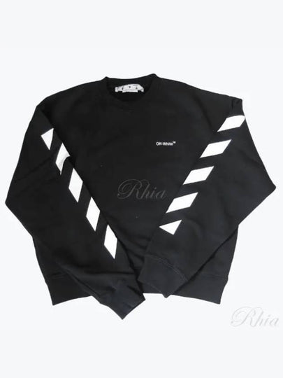 Diag Helvetica Over Brushed Long Sleeve Sweatshirt Black - OFF WHITE - BALAAN 2