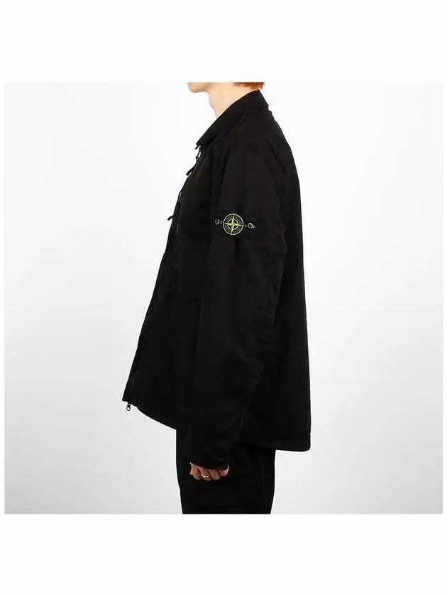 Supima Cotton Twill Stretch-TC Jacket Black - STONE ISLAND - BALAAN 4