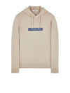 Micro Graphics Four Print Cotton Fleece Hoodie Beige - STONE ISLAND - BALAAN 1