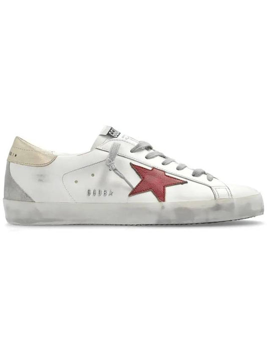 Superstar Leather Low Top Sneakers Red White - GOLDEN GOOSE - BALAAN 2