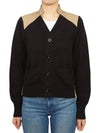 Cotton Gabardine Knit Cardigan Beige Black - SACAI - BALAAN 4