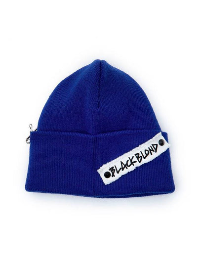 BBD Side Patch Long Beanie Blue - BLACKBLOND - BALAAN 2