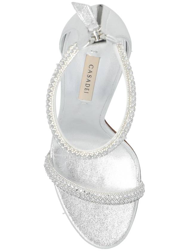 Casadei Leather Heeled Sandals, Women's, Silver - CASADEI - BALAAN 6