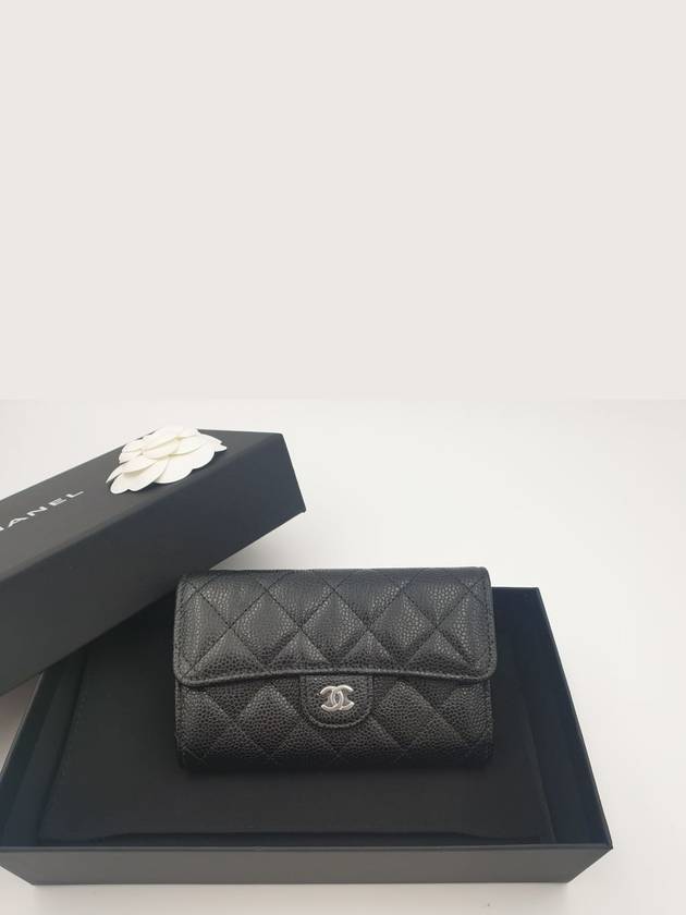 Classic medium wallet caviar black silver plate AP0232 - CHANEL - BALAAN 6