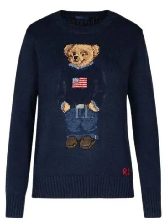 Bear Crew Neck Knit Top Navy - POLO RALPH LAUREN - BALAAN 2