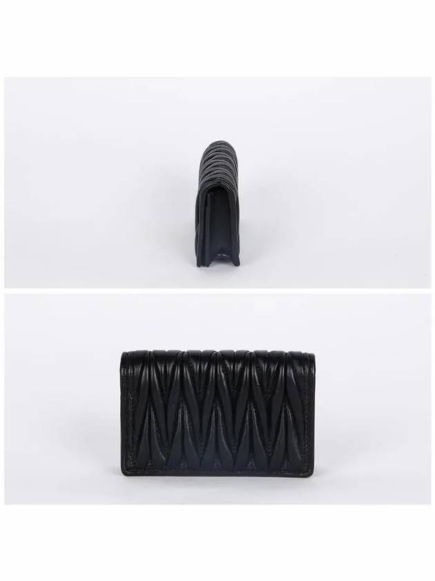 Matelasse Nappa Leather Half Wallet Black - MIU MIU - BALAAN 4