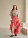 Ruffle Tiered Unbalanced Long Skirt - CAHIERS - BALAAN 1