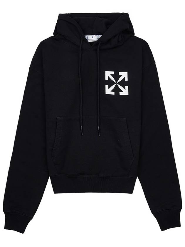 Arrow Logo Print Hoodie Black - OFF WHITE - BALAAN 2