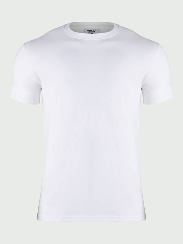 Unisex Slim Wide Plain Muscle Fit T-Shirt White - MAVRK - BALAAN 1