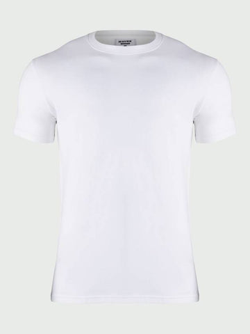 Unisex Slim Wide Plain Muscle Fit T-Shirt White - MAVRK - BALAAN 1