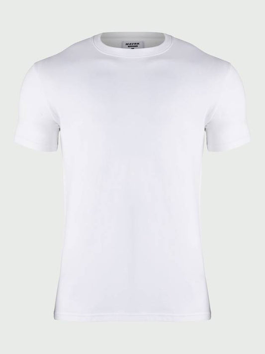 Unisex Slim Wide Plain Muscle Fit T-Shirt White - MAVRK - BALAAN 2