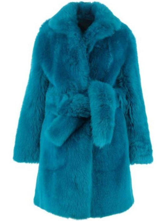 Lambskin Fur Coat Blue - BOTTEGA VENETA - BALAAN 2