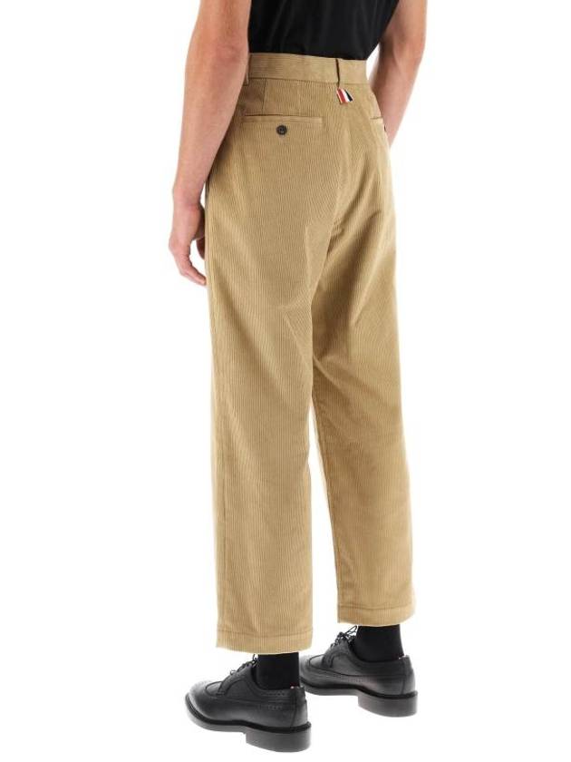 Men's Corduroy Straight Pants Beige - THOM BROWNE - BALAAN 4