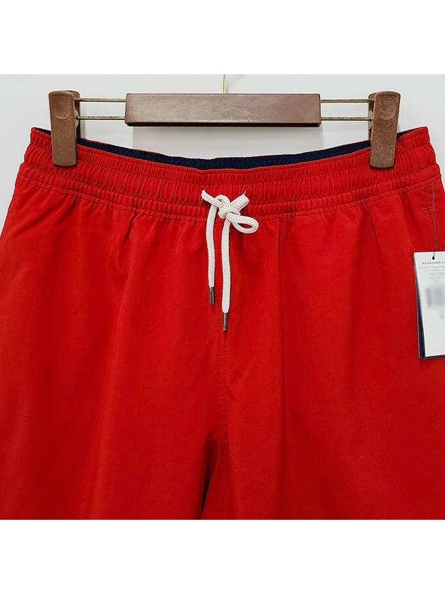 Embroidered Logo Drawstring Swim Shorts Red - POLO RALPH LAUREN - BALAAN 4